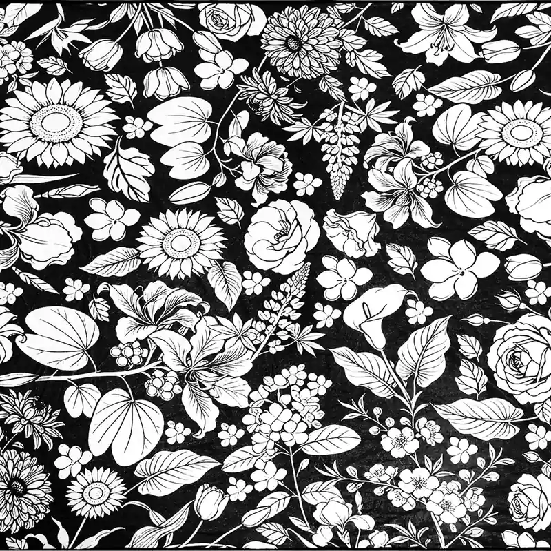 Photo du fabricant : le motif choisi en noir et blanc, prêt à colorier